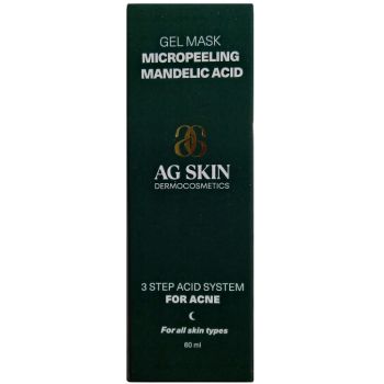 Гель-маска микропилинг с миндальной кислотой AG SKIN For Acne Gel Mask Micropeeling Mandelic Acid 60 мл