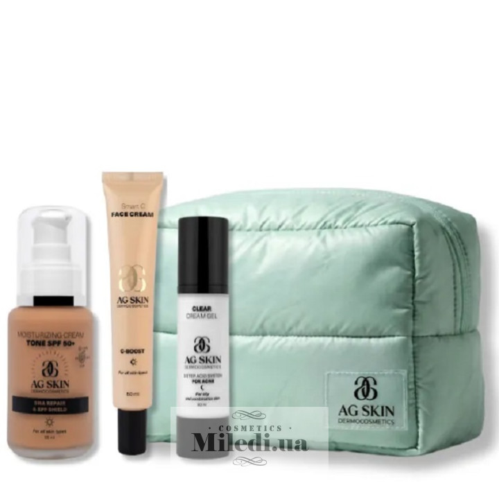 Комплексный набор AG SKIN для чистой и сияющей кожи, 50 мл + 50 мл + 50 мл