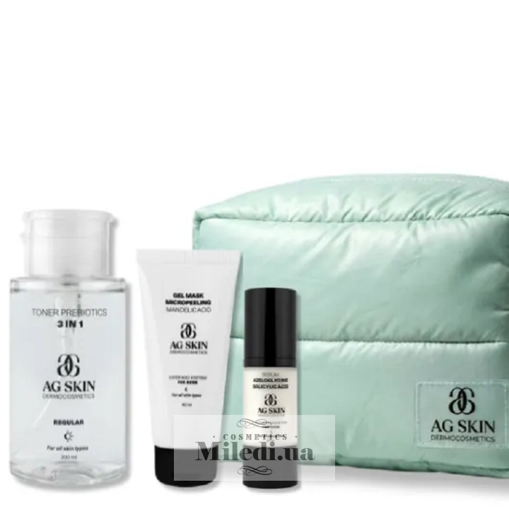Комплексный набор AG SKIN для нежного обновления кожи, 30 мл + 200 мл + 60 мл