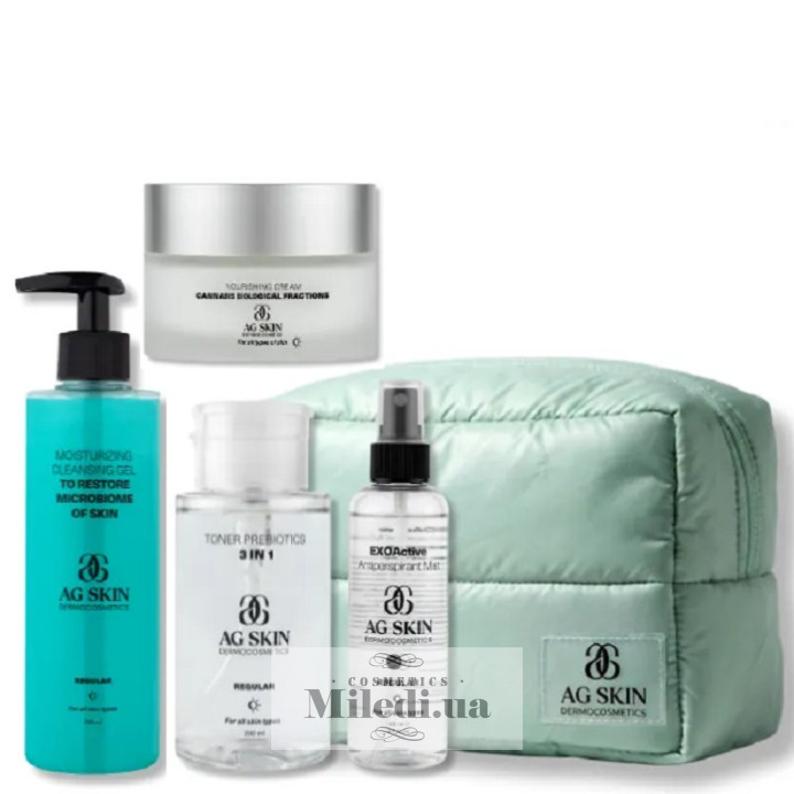Комплексний набір AG SKIN Зволоження та комфорт, 50 мл + 100 мл + 200 мл + 230 мл