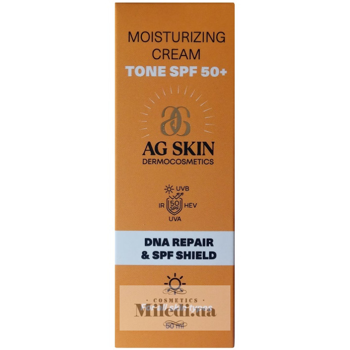 Увлажняющий крем с тоном AG SKIN Moisturising Cream Tone SPF50+, 50 мл