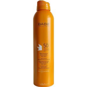 Солнцезащитный спрей для загара Babe Laboratorios Transparent Sunscreen Wet Skin SPF50 200 мл