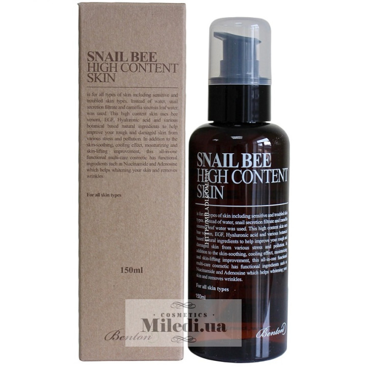 Тонер Benton Snail Bee з муцином равлику і бджолиною отрутою, 150 мл