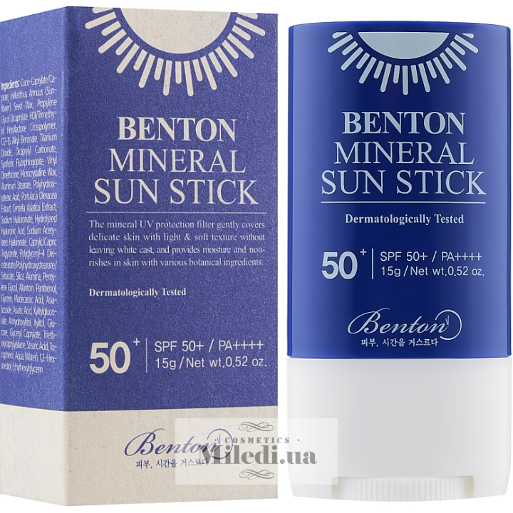Солнцезащитный стик на минеральной основе Benton Mineral Sun Stick SPF50+, 15 г