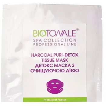 Тканевая детокс маска с очищающим действием Biotonale Charcoal Pure Detox Tissue Mask 1 шт