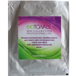 Тканевая нано-файбер маска для лица и шеи Biotonale Biocellulose Anti Ageing Face and Neck Mask