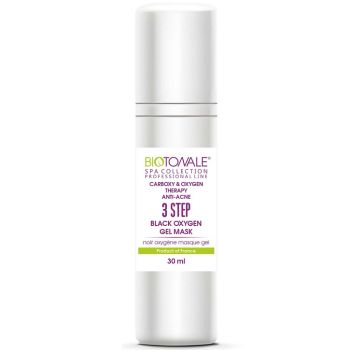 Кислородная гель-маска с древесным углем Biotonale Carboxy & Oxygen Therapy Anti-Acne 3 Step Black Bubble Mask 30 мл
