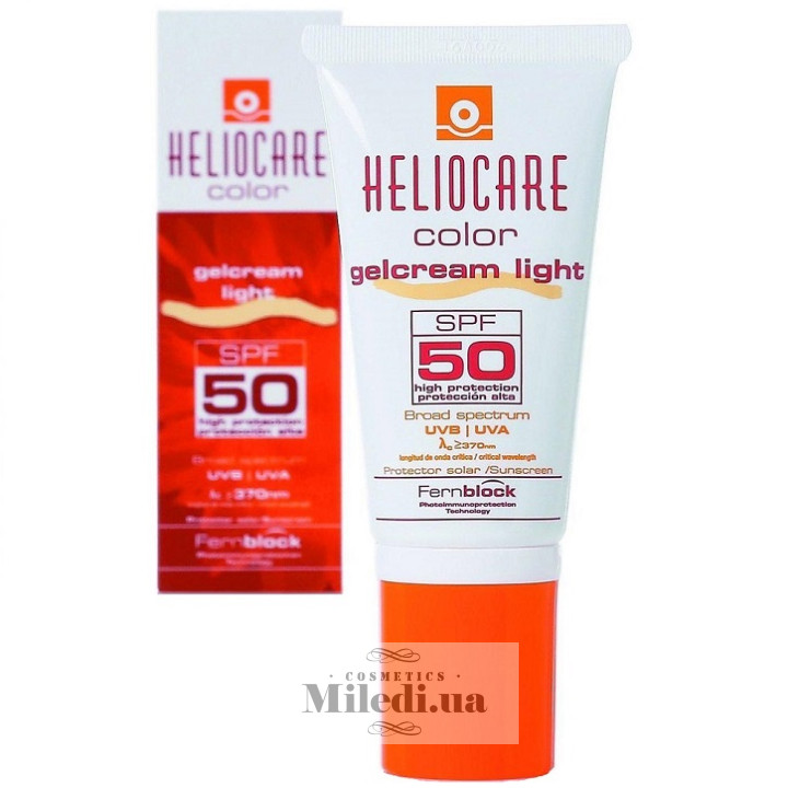 Тональний сонцезахисний гель-крем SPF50 Cantabria Labs «Світлий», 50 мл