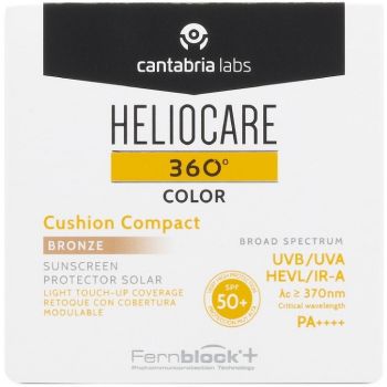 Сонцезахисна компактна пудра-кушон Бронзова Cantabria Labs Heliocare 360º Color Cushion Compact SPF50+ Bronze 15 г