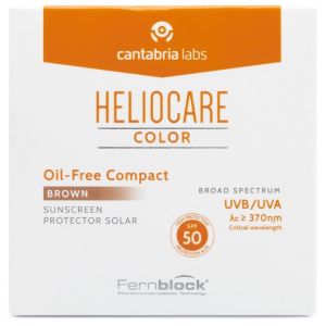 Крем-пудра солнцезащитная для жирной кожи Темный тон Cantabria Labs Heliocare Color Oil-Free Compact SPF50 Brown