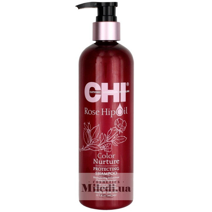 Захисний шампунь CHI Rose Hip Oil для пофарбованого волосся, 340 мл