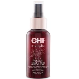 Незмивний спрей-тонік для блиску пофарбованного волосся з маслом шипшини Chi Rose Hip Oil Repair & Shine Leave-In Tonic 59 мл