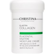 Зволожуючий крем з рослинними ензимами колагеном і еластином Christina Elastin Collagen Placental Enzyme Moisture Cream 250 мл