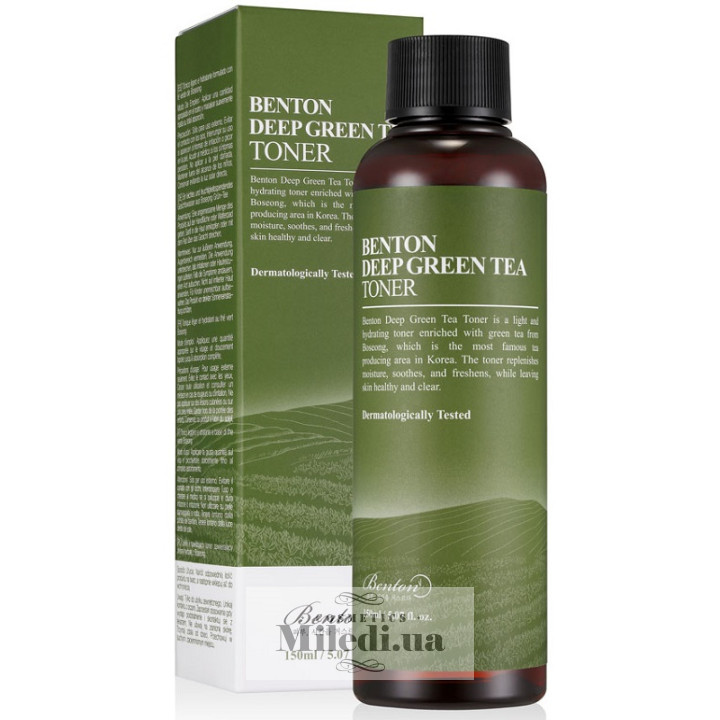 Увлажняющий тонер Benton Deep Green Tea Toner с зеленым чаем, 150 мл