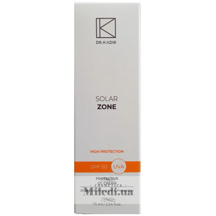 СС крем с тоном SPF50 Dr. Kadir Solar Zone Protective CC Cream, 75 мл