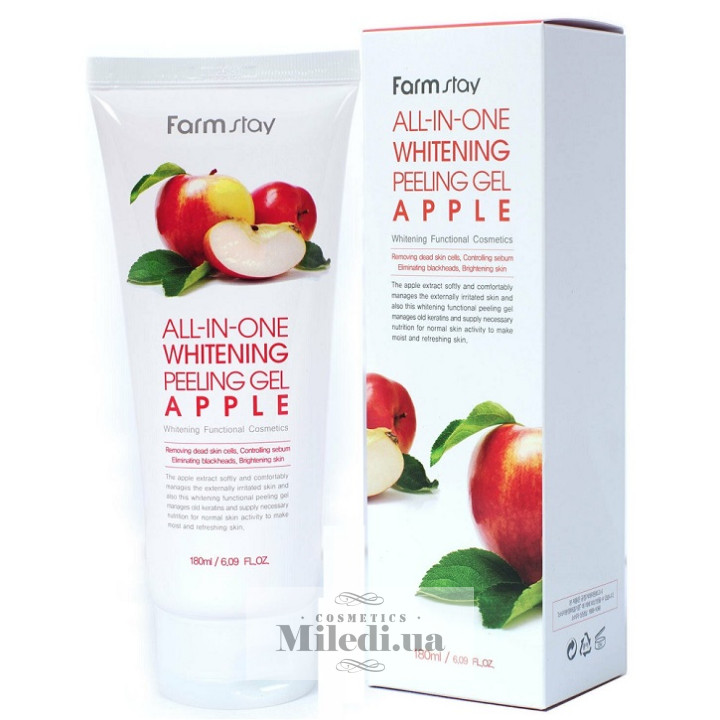 Пилинг скатка с яблоком FarmStay All In One Whitening Peeling Gel Apple, 180 мл