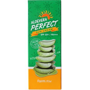 Солнцезащитный крем с Алоэ Farmstay Aloevera Perfect Sun Cream SPF50+ PA+++ 70 мл
