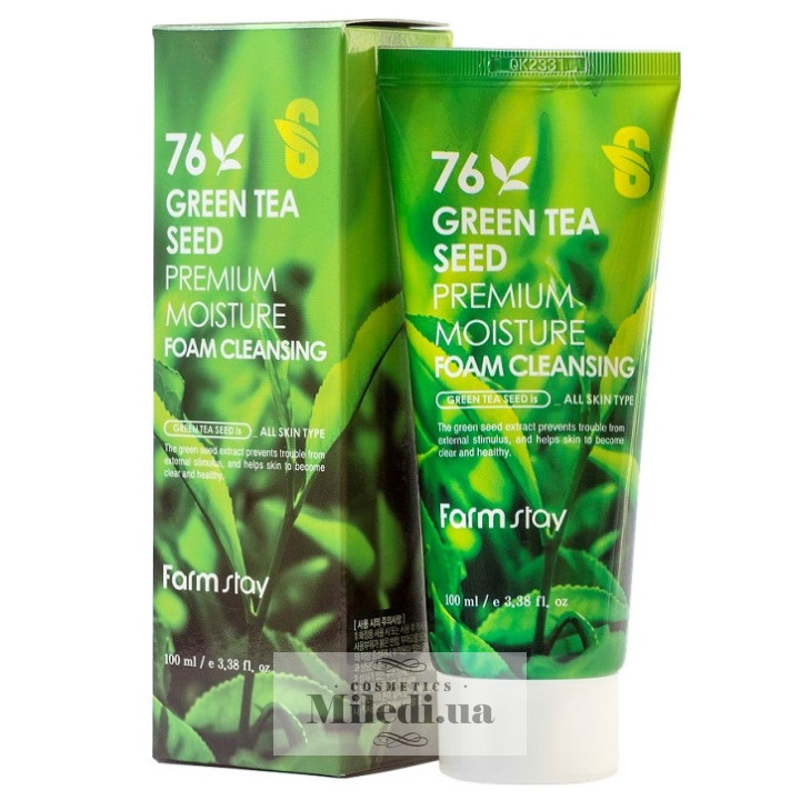 Очищающая пенка FarmStay для умывания с зеленым чаем, 100 мл