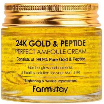 Крем антивіковий з колоїдним золотом і пептидами FarmStay 24K Gold & Peptide Perfect Ampoule Cream 80 мл