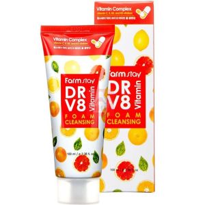 Мультивитаминная очищающая пенка для умывания Farmstay DR-V8 Vitamin Foam Cleansing 100 мл