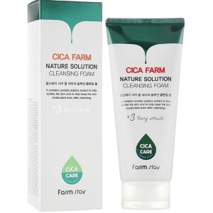 Пенка для умывания с экстрактом центеллы азиатской FarmStay Cica Farm Nature Solution Cleansing Foam 180 мл