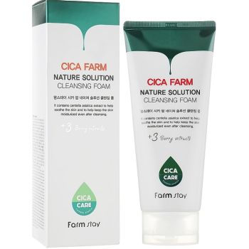 Пенка для умывания с экстрактом центеллы азиатской FarmStay Cica Farm Nature Solution Cleansing Foam 180 мл