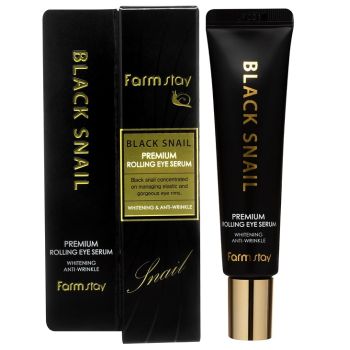 Сироватка для повік з муцином чорного слимака FarmStay Black Snail Premium Rolling Eye Serum 25 мл