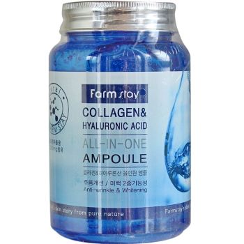 Сыворотка с коллагеном и гиалуроновой кислотой FarmStay Collagen & Hyaluronic Acid All-in-One Ampoule 250 мл