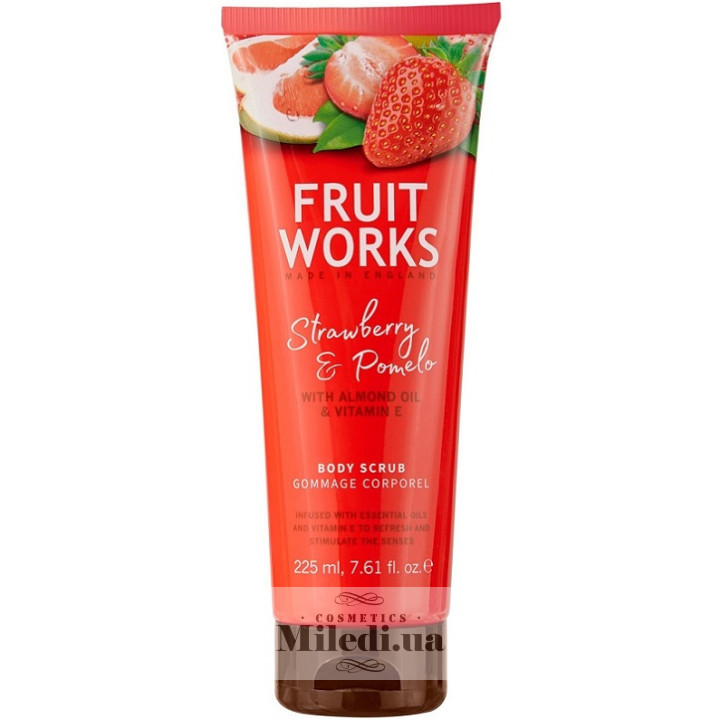 Скраб для тела Grace Cole Fruit Works «Клубника и помело», 225 мл