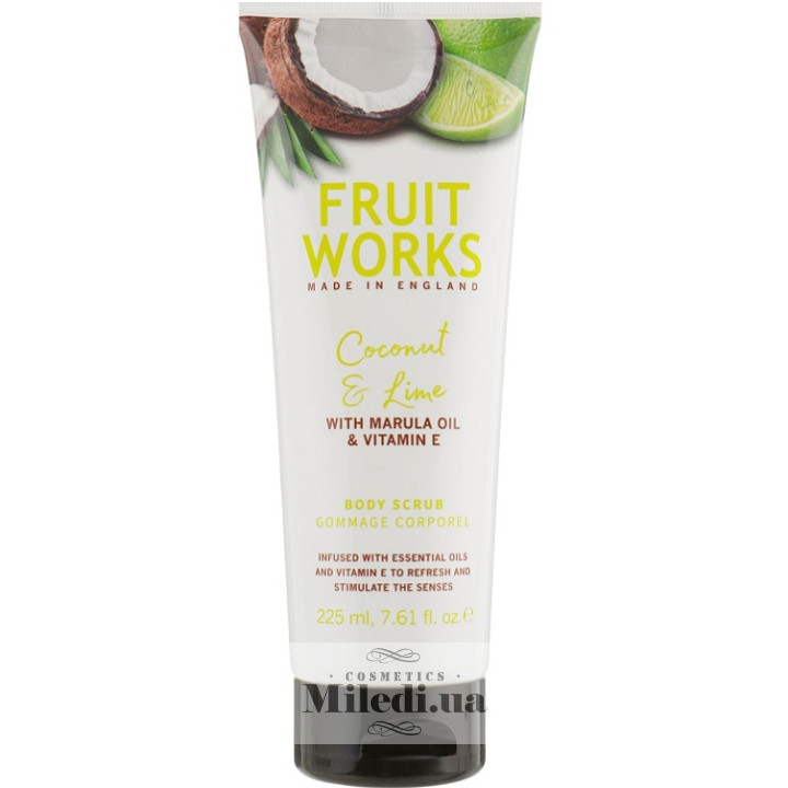 Скраб для тела Grace Cole Fruit Works «Кокос и лайм», 225 мл