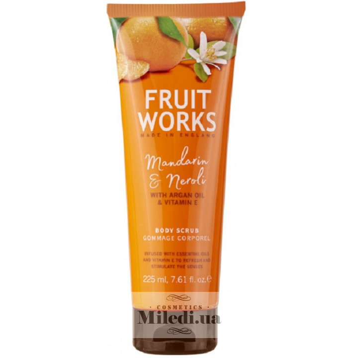 Скраб для тела Grace Cole Fruit Works «Мандарин и нероли», 225 мл