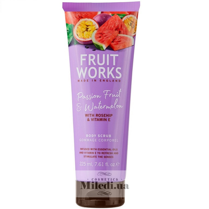 Скраб для тела Grace Cole Fruit Works «Маракуйя и арбуз», 225 мл