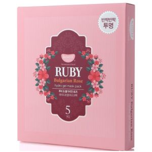 Гідрогелева маска для обличчя з рубіновою пудрою і болгарською трояндою Koelf Ruby & Bulgarian Rose Hydro Gel Mask Pack 5 шт