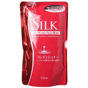 Увлажняющий бальзам-ополаскиватель с природным коллагеном Kracie Silk Moist Essence Conditioner 350 мл