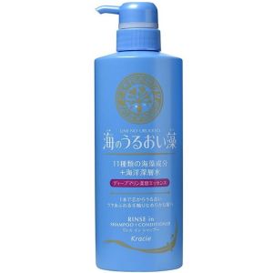 Шампунь-ополаскиватель с водорослями и минералами Kracie Umi no Uruoiso Shampoo + Conditioner 520 мл