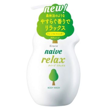 Жидкое мыло для тела с ароматом зелени и цветов Kracie Naive Body Wash Relax 530 мл