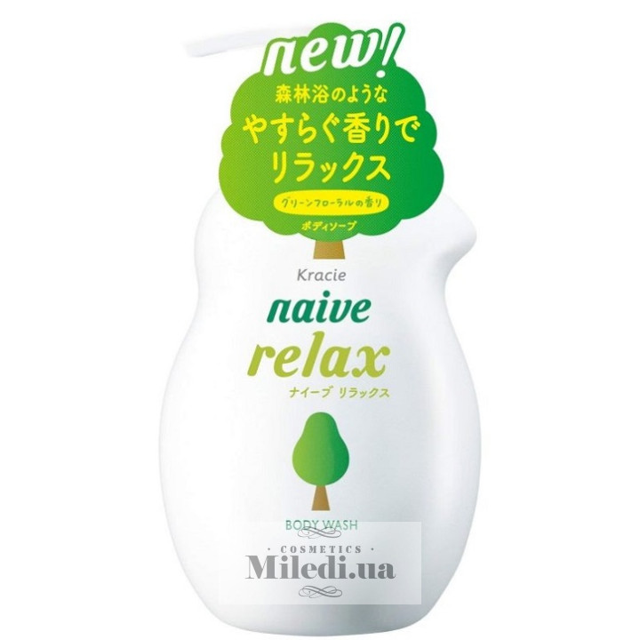 Жидкое мыло Kracie Naive с ароматом зелени и цветов, 530 мл