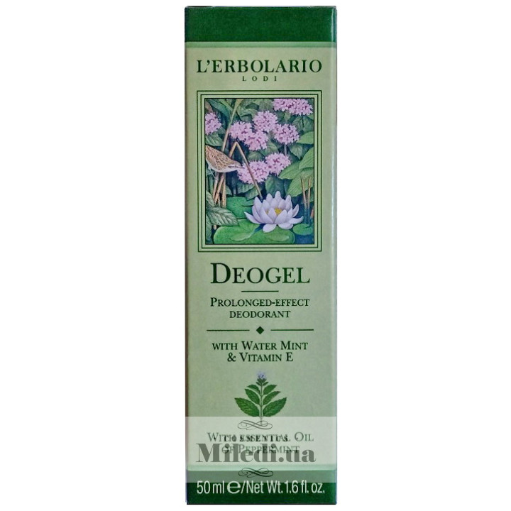 Део-гель L`Erbolario з водяною м'ятою Deogel alla Menta Acquatica & alla Vitamina, 50 мл