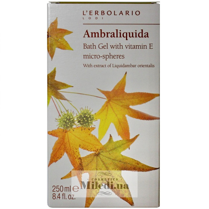 Гель-піна для ванни та душу L'Erbolario Амброве дерево Ambraliquida, 250 мл