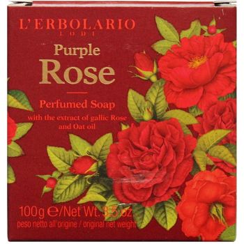 Парфумоване натуральне мило Пурпурна троянда L`Erbolario Sapone Profumato Rosa Purpurea 100 г