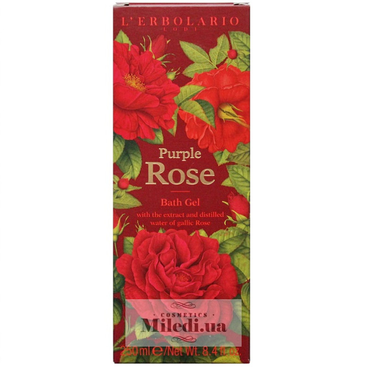 Гель-піна для ванни та душу L'Erbolario Пурпурна троянда, 250 мл