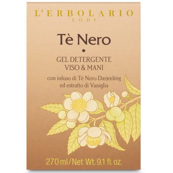 Гель очищающий Черный чай L'Erbolario Gel Detergente Viso & Mani Tè Nero 270 мл