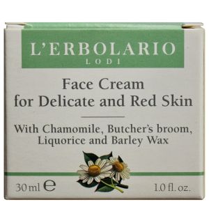 Крем для чувствительной кожи с ромашкой иглицей и лакричником L'Erbolario Crema Viso per Pelli Delicate ed Arrossate 30 мл