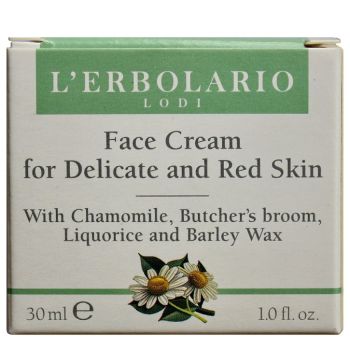 Крем для чутливої шкіри з ромашкою рускусом і лакричником L'Erbolario Crema Viso per Pelli Delicate ed Arrossate 30 мл