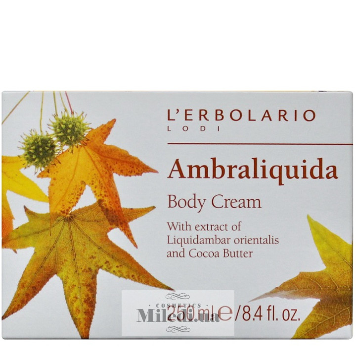 Крем для тела Амбровое дерево L`Erbolario Ambraliquida, 250 мл