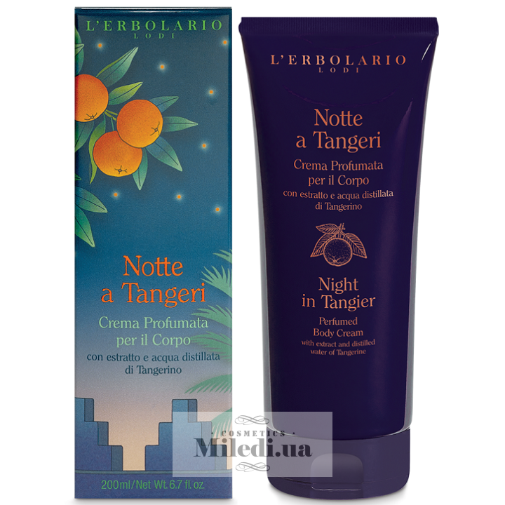 Ароматизований крем для тіла L`Erbolario Ніч у Танжері, 200 мл