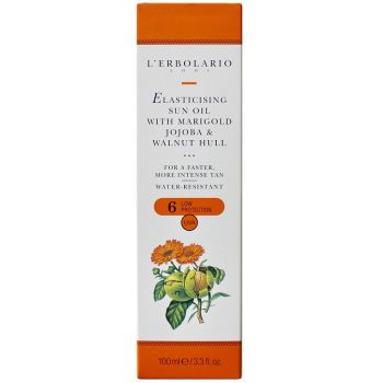 Масло для загара на основе календулы и жожоба L`Erbolario Olio Solare Elasticizzante con Calendula Jojoba & Mallo di Noce 100 мл