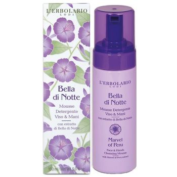 Очищающий мусс пена Чудо Перу L`Erbolario Mousse Detergente Viso & Mani Bella di Notte 150 мл