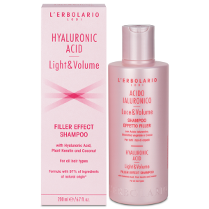 Шампунь с гиалуроновой кислотой и растительным кератином L'Erbolario Shampoo Effetto Filler Acido Ialuronico Luce Volume 200 мл