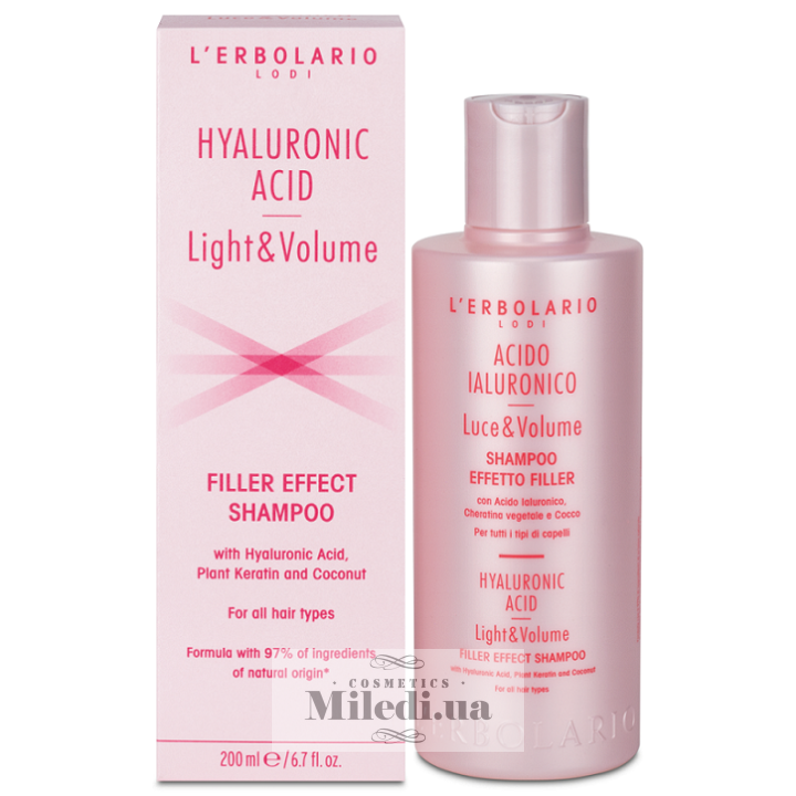 Шампунь L'Erbolario з гіалуроновою кислотою і рослинним кератином, 200 мл
